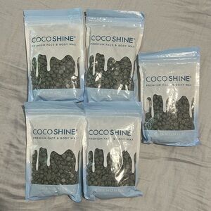 5 packs CocoShine Premium Face and Body Wax beads Chamomile 100gr each NWT